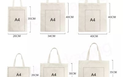 six ideal sizes for tote bags