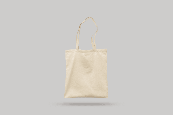 a white bag with a handle