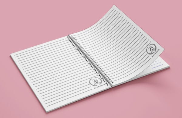 a spiral bound notebook with a spiral bound spiral