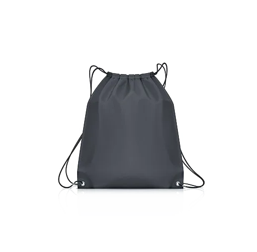 a grey backpack with string